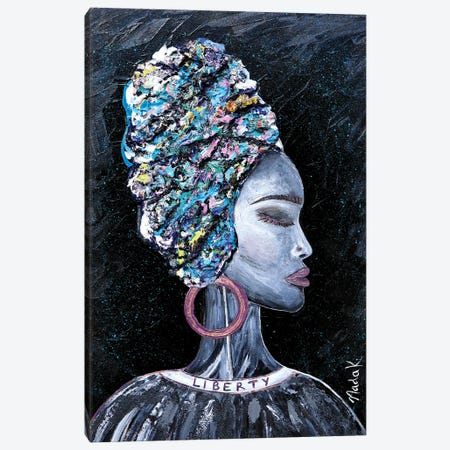 Liberate Yourself - Pink Blue Black Canvas Print #NKH73} by Nada Khatib Canvas Art