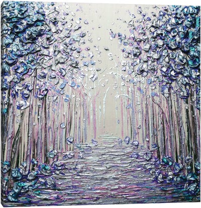 Loving You - Blue Purple Pink Canvas Art Print - Nada Khatib