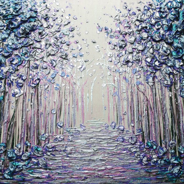 Middle Eastern Artists: Loving You - Blue Purple Pink by Nada Khatib