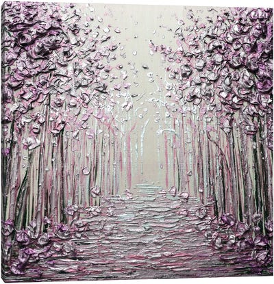 Loving You - Pink Mauve Canvas Art Print - Nada Khatib