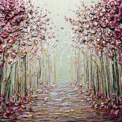 Loving You - Pink Silver Magenta by Nada Khatib framed canvas print