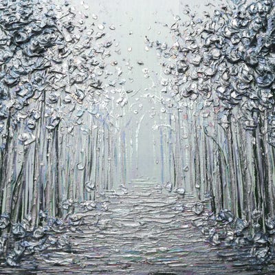 Loving You - Silver Gray Periwinkle by Nada Khatib art print