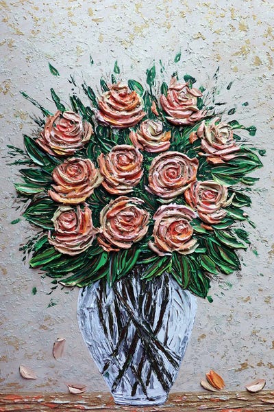 A Dozen Reasons To Love You - Peach by Nada Khatib canvas print