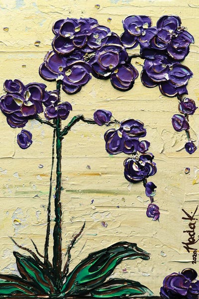 Orchid - Purple Yellow by Nada Khatib art print