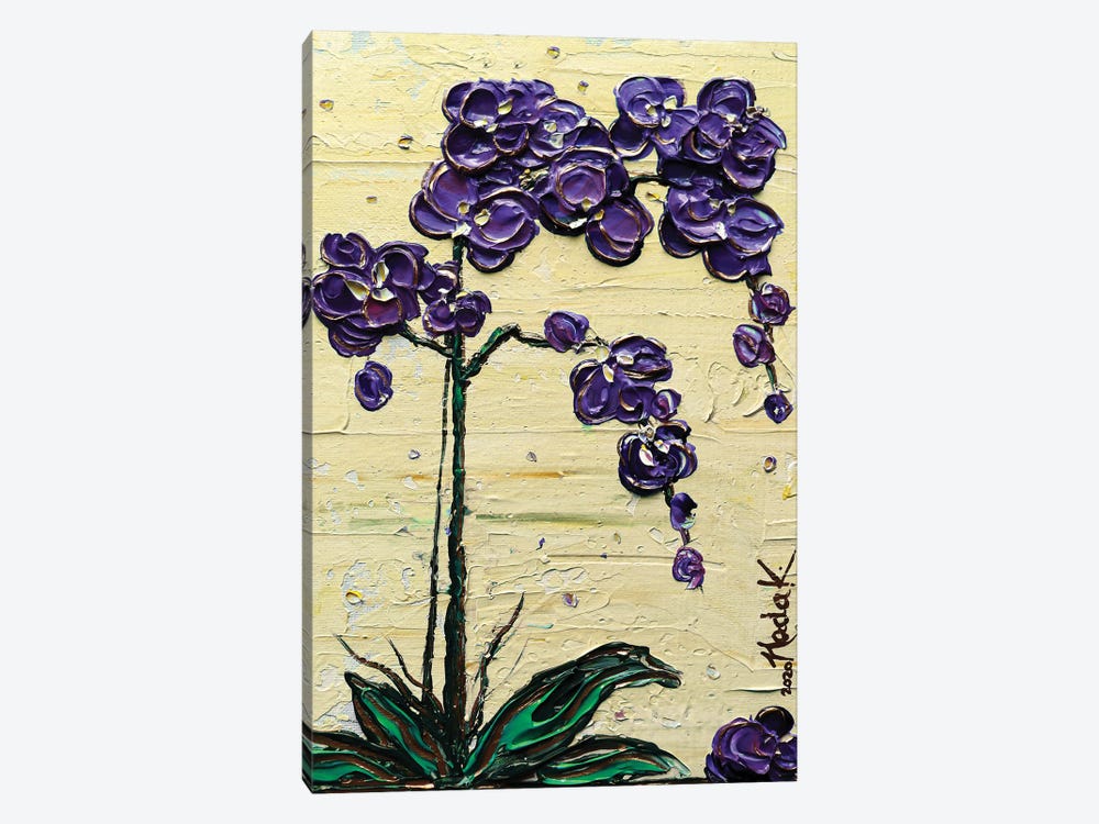 Orchid - Purple Yellow by Nada Khatib 1-piece Art Print