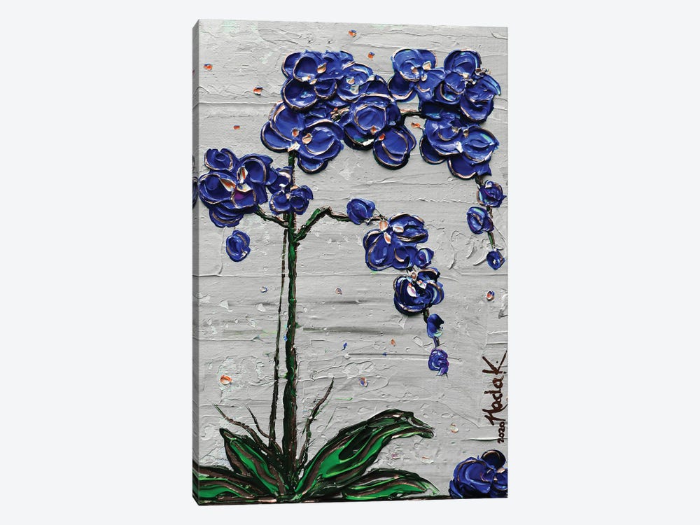 Orchid - Blue Gray by Nada Khatib 1-piece Canvas Wall Art