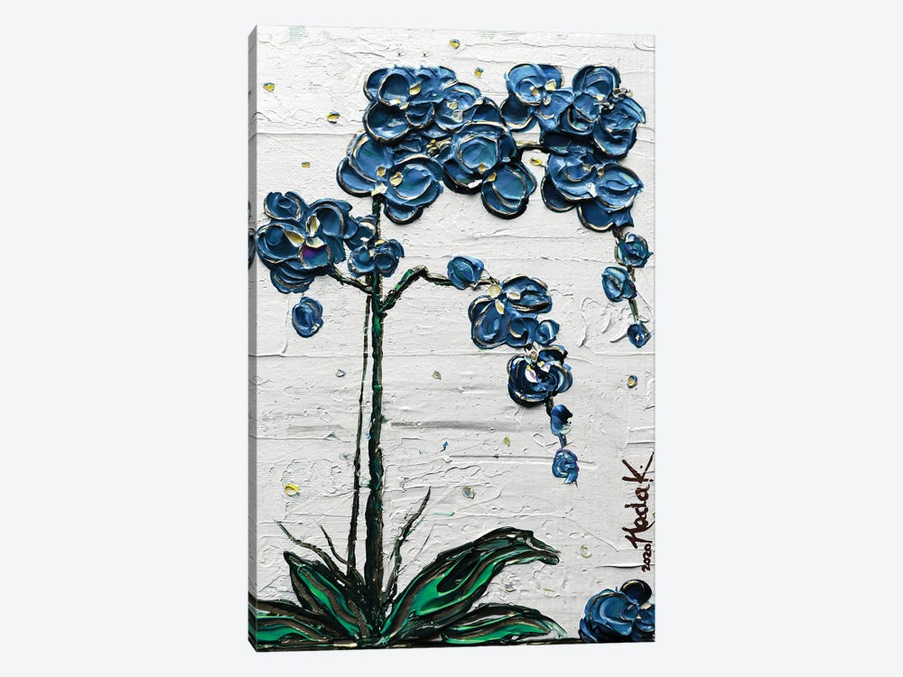 Orchid - Blue White by Nada Khatib 1-piece Canvas Print