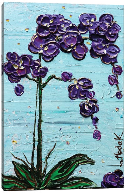 Orchid - Purple Blue Canvas Art Print - Orchid Art