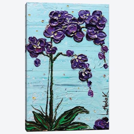 Orchid - Purple Blue Canvas Print #NKH87} by Nada Khatib Canvas Artwork