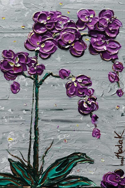 Palette Knife Prints: Orchid - Purple Gray by Nada Khatib