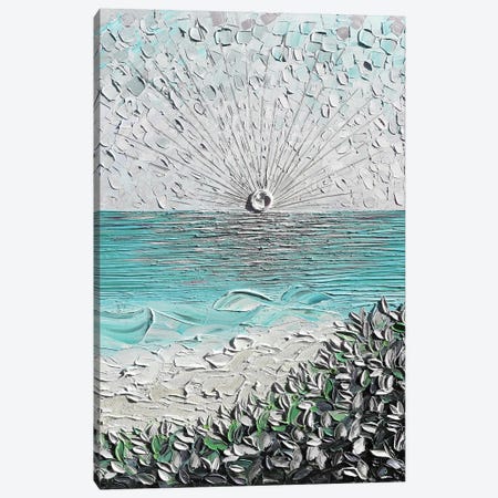 Our Hideaway - Gray Turquoise Blue Canvas Print #NKH91} by Nada Khatib Canvas Art