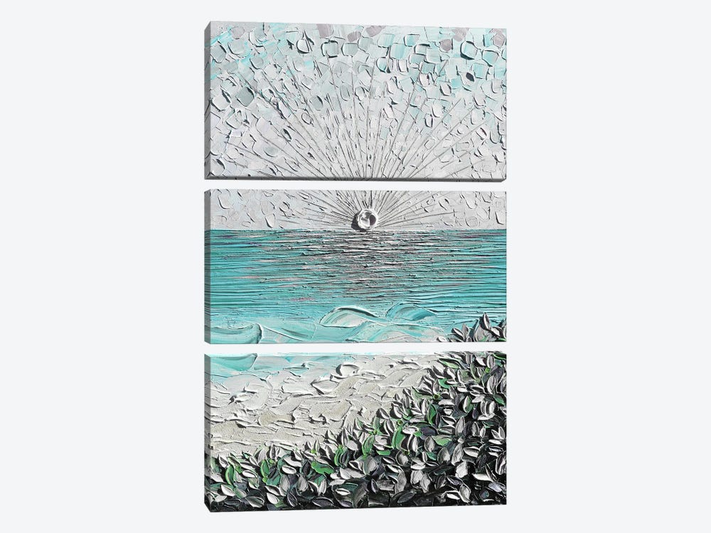 Our Hideaway - Gray Turquoise Blue by Nada Khatib 3-piece Canvas Art Print