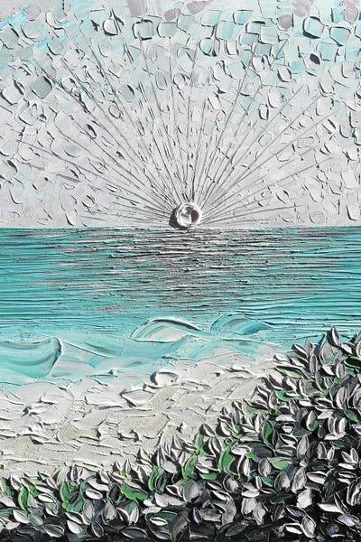 Beach Sunrises & Sunsets: Our Hideaway - Gray Turquoise Blue by Nada Khatib