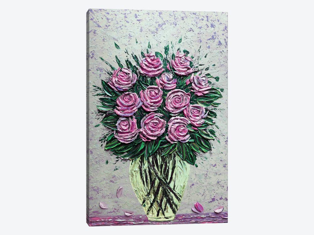 A Dozen Reasons To Love You - Pink Purple Yellow by Nada Khatib 1-piece Canvas Art