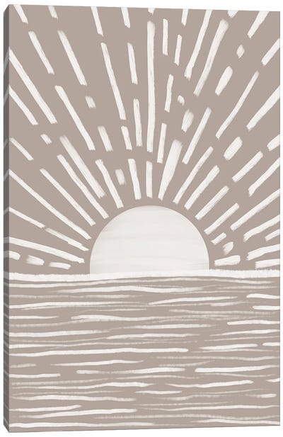 Gray Sunrise Canvas Art Print - Nikki