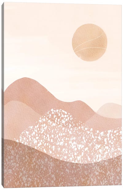Pink Pastel Landscape Canvas Art Print - Nikki