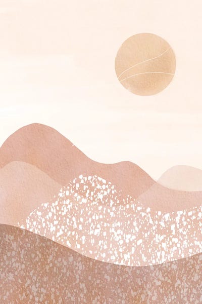 Minimalist Bohemian Decor: Pink Pastel Landscape by Nikki