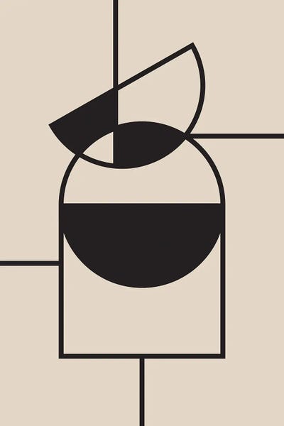 Black & Beige: Black Geometric by Nikki