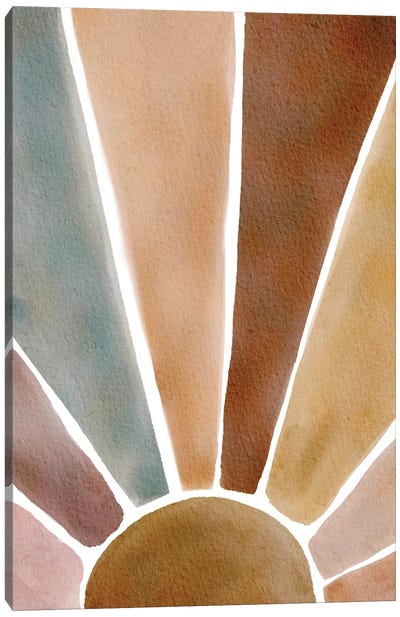 Earth Tone Sunrise Canvas Art Print - '70s Aesthetic