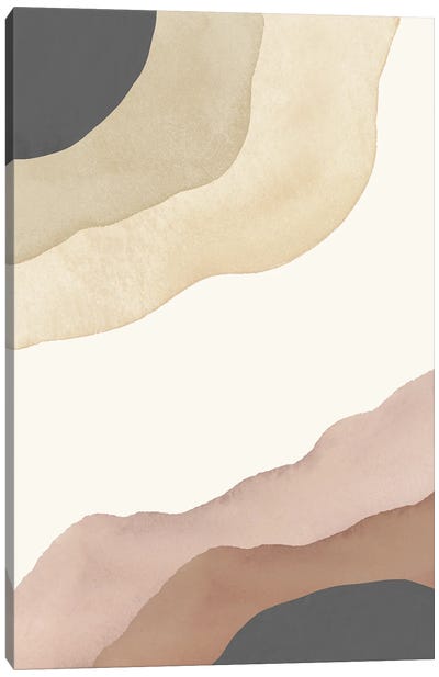 Beige Abstract Canvas Art Print - '70s Aesthetic