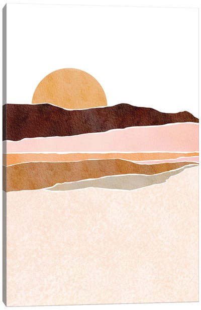 Sunrise Seascape Canvas Art Print - '70s Aesthetic