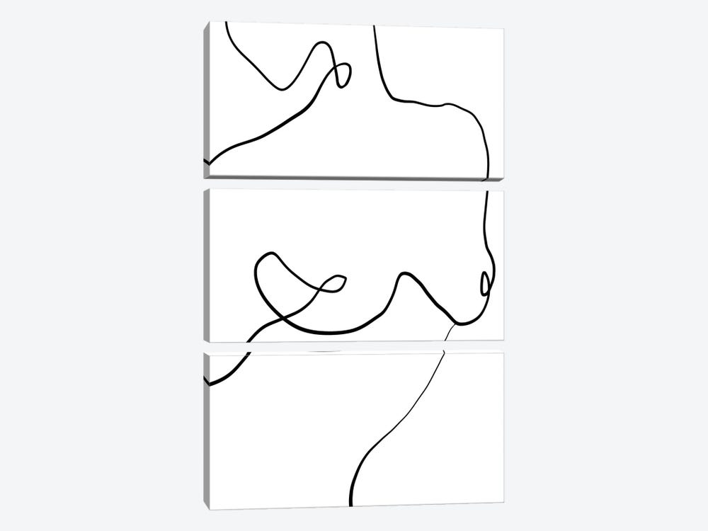 Nude Abstract Line by Nikki 3-piece Canvas Artwork