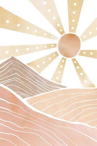 Minimalist Bohemian Decor: Mountain Sunrise by Nikki