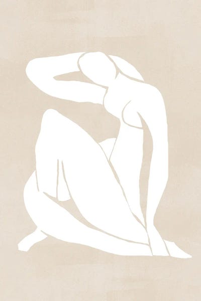 Minimalist Bohemian Decor: Woman Woodcut by Nikki