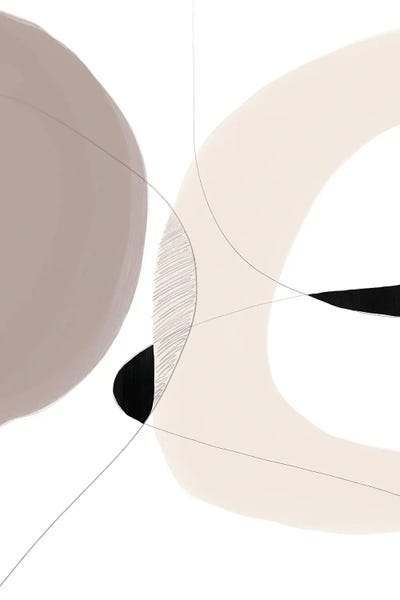 Black & Beige: Beige White Abstract by Nikki