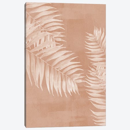 Terracotta Palm Leaves Canvas Print #NKI142} by Nikki Art Print