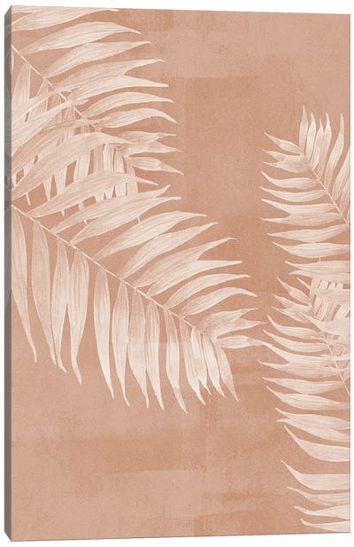 Terracotta Palm Leaves Canvas Art Print - Nikki