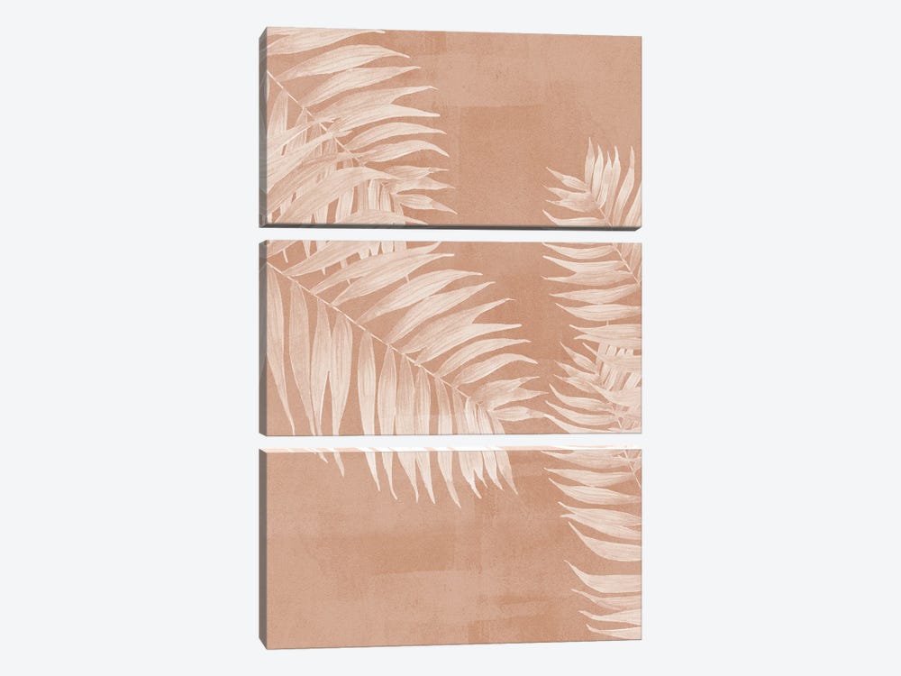 Terracotta Palm Leaves by Nikki 3-piece Canvas Art Print