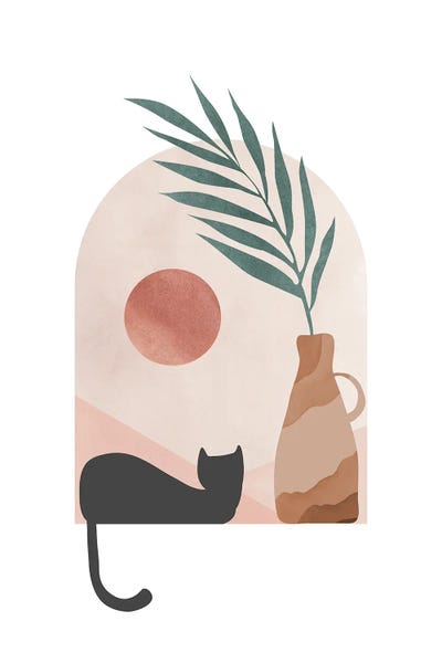 Minimalist Bohemian Decor: Black Cat Tropical by Nikki
