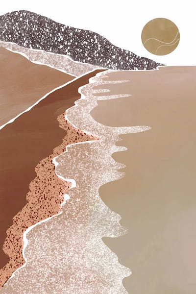 Japandi: Beige Brown Seascape by Nikki