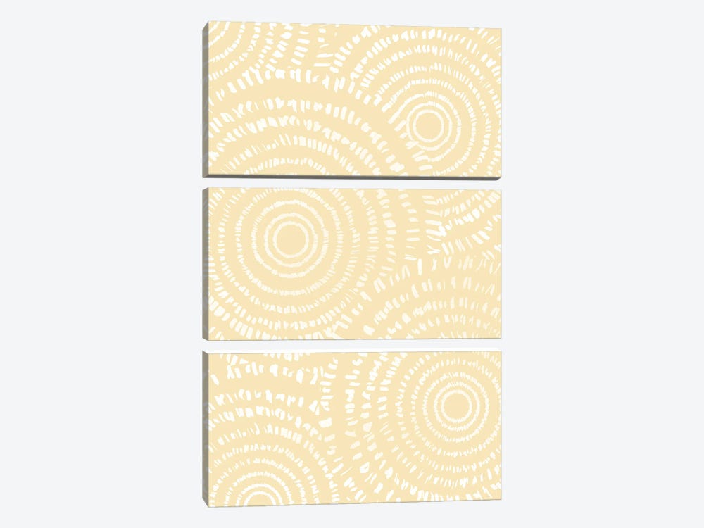 Yellow Circle Pattern by Nikki 3-piece Art Print