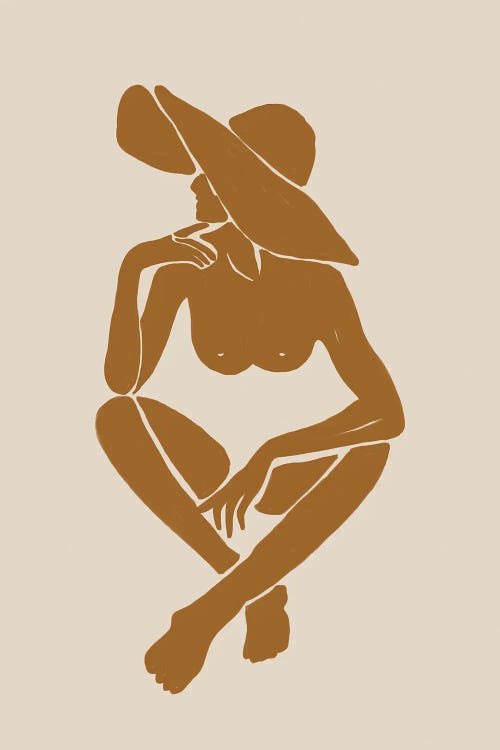 Brown Woman Woodcut