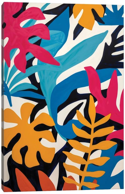 Tropical Abstraction Canvas Art Print - Tropical Leaf Art
