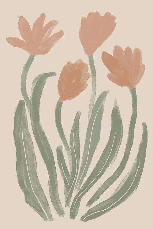 Abstract Orange Floral by Nikki wall art