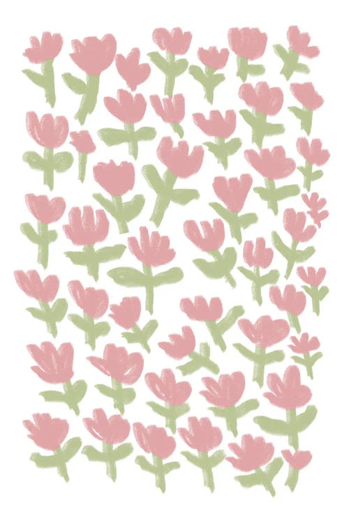 Pink Flower Pattern by Nikki wall art