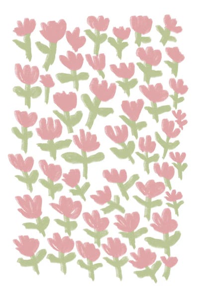 Minimalist Paintings: Pink Flower Pattern by Nikki