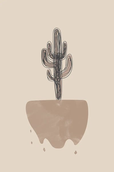 Black & Beige: Beige Black Cactus by Nikki