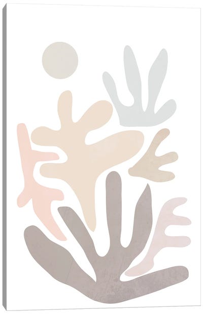 Abstract Coral Canvas Art Print - The Cut Outs Collection
