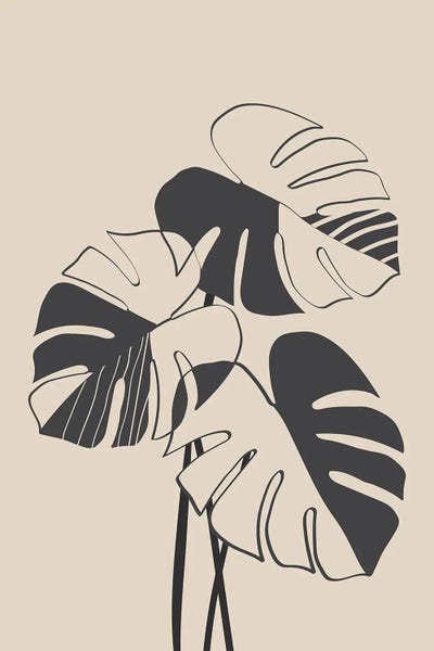 Black & Beige: Black Monstera Plants by Nikki