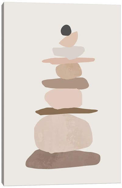 Stacked Rocks Canvas Art Print - Zen Garden