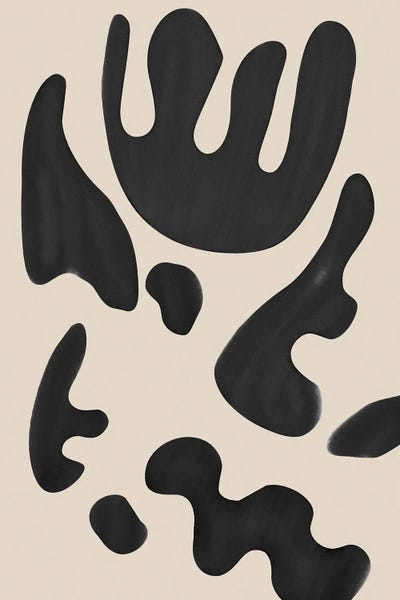 Black & Beige: Abstract Free Form by Nikki