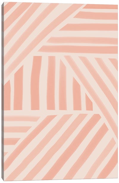 Pink Stripes Canvas Art Print - Nikki