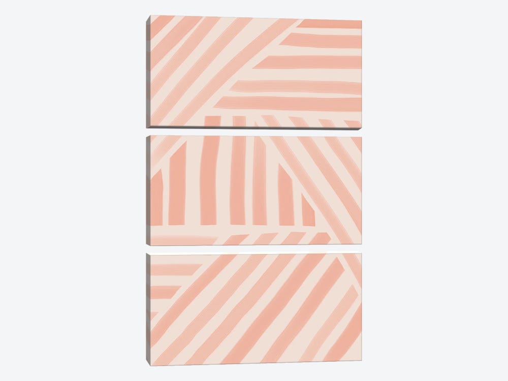 Pink Stripes by Nikki 3-piece Canvas Wall Art