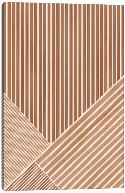 Terracotta Stripes Canvas Art Print - Adobe Abstracts