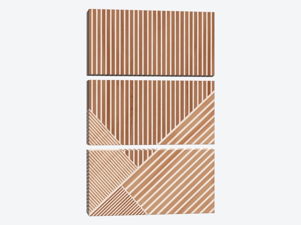 Terracotta Stripes by Nikki 3-piece Canvas Art Print
