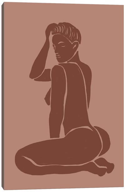 Terracotta Woman Canvas Art Print - The Cut Outs Collection